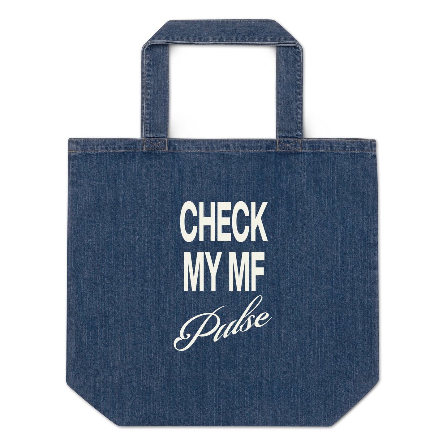 CHECK MY MF PULSE Denim Tote